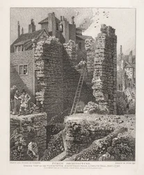 Vue intérieure de la tour de guet découverte près de Ludgate Hill, le 1er mai 1792