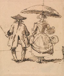 Joseph Nollekens R.A. et Mme Nollekens : Le compas et le pied à coulisse côte à côte