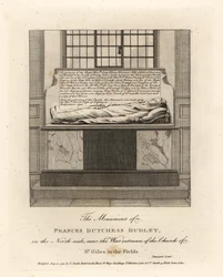 Monument de Lady Frances Kniveton, Duchesse de Dudley, épouse de Sir Gilbert Kniveton, dans l