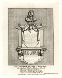 Monument de Sir Edward Wynter, décédé en 1685, sur le mur sud de l