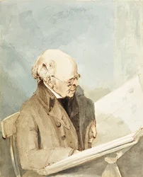 M. Taylor, élève de Hayman, dans la salle des estampes du British Museum, vers 1820