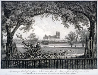 St James Park, depuis le Mall devant le Palais de St James, Westminster, Londres