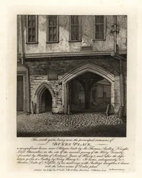 Les ruines des portes sud de Dukes Place, construites par Sir Thomas Audley (1488-1544) près d