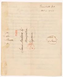 Lettre de John Trumbull (1756-1843) au président Madison datée du 1er octobre 1823