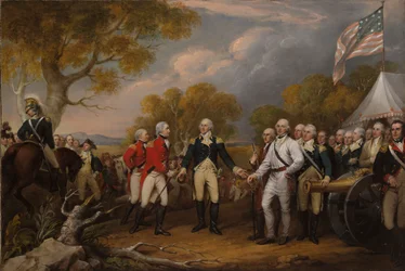 La reddition du général Burgoyne à Saratoga, 16 octobre 1777