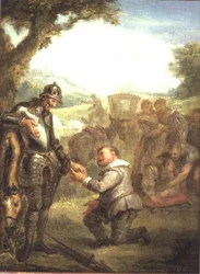 Don Quichotte après le duel avec le brave Biscayen, s
