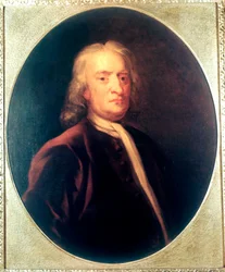 Isaac Newton, mathématicien, astronome et physicien anglais, vers 1725