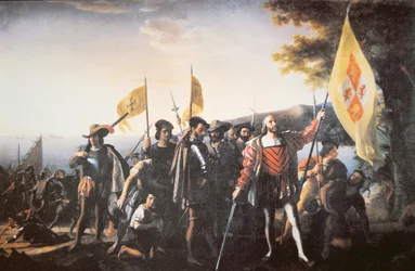 Le débarquement de Colomb en Amérique en 1492