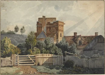 Maison avec tour en pierre