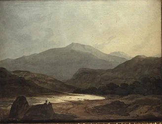 Moel Hebog : vue de la vallée depuis près de Dinas Emrys