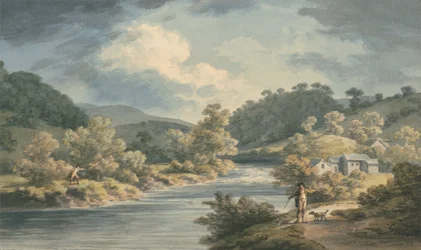 Un pêcheur dans la vallée de Myfod, site du palais de la princesse de Powis
