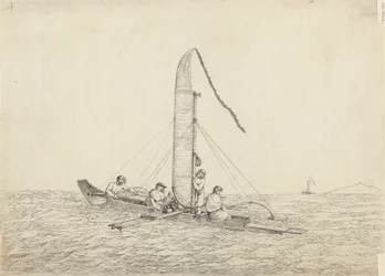 Un canoë à voile d