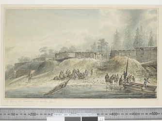 Vue des habitations à Nootka Sound