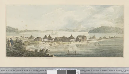 Vue de la ville et du port de Saint-Pierre et Saint-Paul à Kamtchatka, c.1783-84