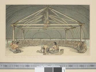 F.7 Poulaho, roi des îles Amies, buvant du kava, vers 1773-84