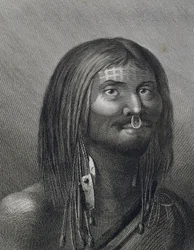 Homme polynésien de Nootka Sound, illustration de John Webber (1752-1793) réalisée lors du troisième voyage (1776-1779) de James Cook (1728-1779)