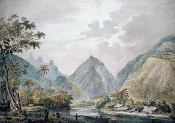 Vue de la vallée de Vaitepiha, Tahiti, 1777