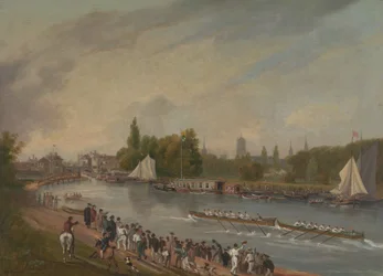 Course de bateaux sur la rivière Isis, Oxford, 1822