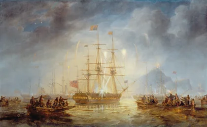 Arrivée de la reine Victoria à Édimbourg (huile sur toile)