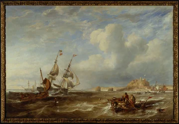 Le brigantin de 78 tonnes "The Advocate" au large de St. Helier, Jersey, 1749