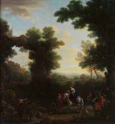 Paysage classique avec des gitans