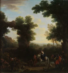 Paysage classique avec des figures roms