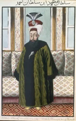 Abdul Hamid Ier (1725-1789), sultan de 1774 à 1789, tiré de « Une série de portraits des empereurs de Turquie ».
