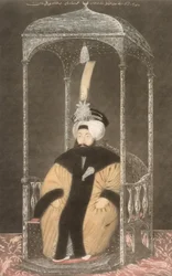 Mahmud II (1785-1839) Sultan de 1808 à 1839, tiré de « Une série de portraits des empereurs de Turquie ».