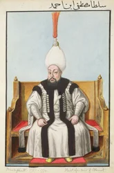 Mustapha III (1717-1774), sultan de 1757 à 1774, tiré de « Une série de portraits des empereurs de Turquie ».
