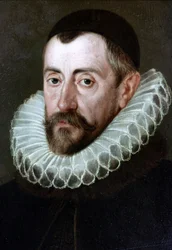 Sir Francis Walsingham (v.1532-1590), homme politique anglais (peinture de J.de Critz). London National Portrait Gallery