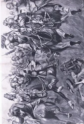 Marston Moor, 2 juillet 1644 : La cavalerie écossaise sous Leslie attaquant le flanc du prince Rupert (illustration de British Battles on Land and Sea)