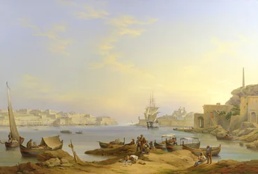 Grand Harbour, La Valette, Malte, 1850