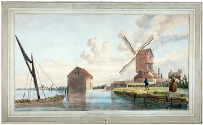 Vue de la rive de Wandsworth, Londres, vers 1798