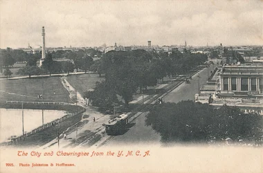 La ville et Chowringhee depuis le Y.M.C.A., début du 20e siècle