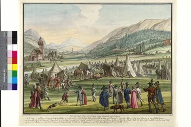 Campement impérial russe sur la Neurauth à Innsbruck en 1799