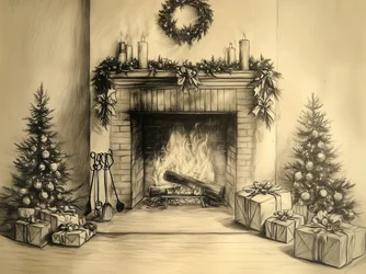 Une cheminée chaleureuse pour Noël