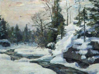 Un ruisseau paisible en hiver