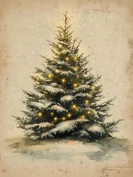 Sapin de Noël enneigé