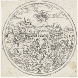 Diane et Endymion (Fonds de plats : paysages avec représentations bibliques et mythologiques)