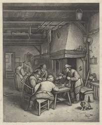 Intérieur paysan avec joueurs de trictrac