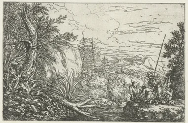 Trois pêcheurs au bord d