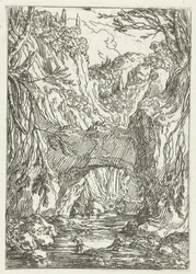 Paysage avec pont de roche
