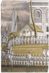 Les cadets se mettent en ligne devant le bâtiment "Zeerecht".