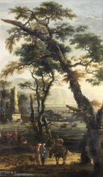 Paysage avec mendiants