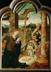La naissance du Christ (peinture sur bois de chêne)