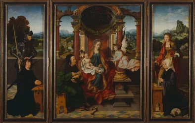 La Sainte Famille, vers 1530, triptyque