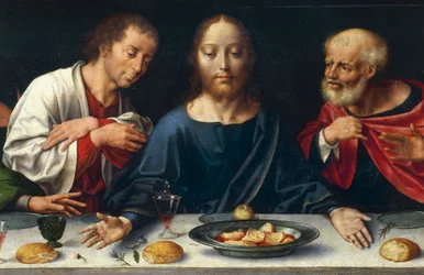 La Cène, le Christ entre Jean et Pierre