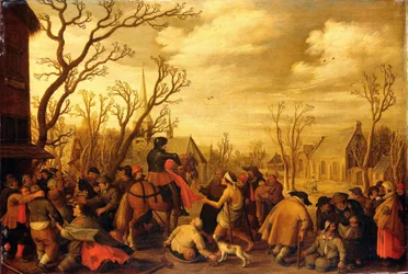 Saint Martin coupant une partie de son manteau pour un mendiant