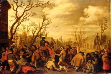 Saint Martin coupant une partie de son manteau pour un mendiant