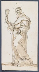 Saint masculin debout tenant un calice, fin du XVIIe siècle